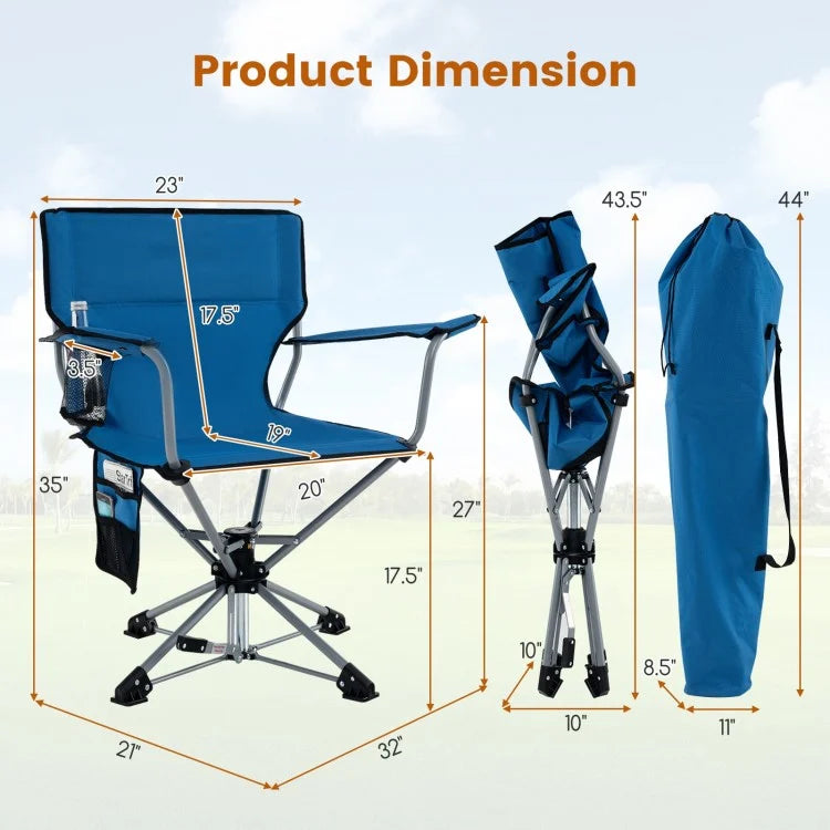 360° Swivel Folding Chair